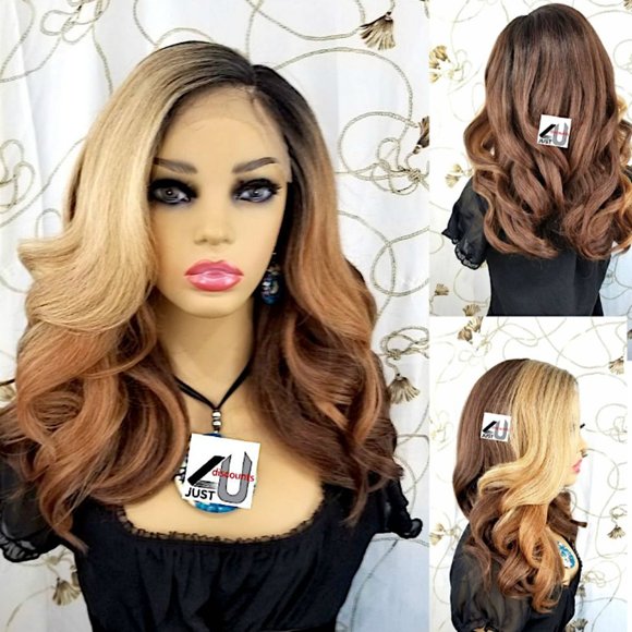 Natural celebrity 3 color ombre lace wig
